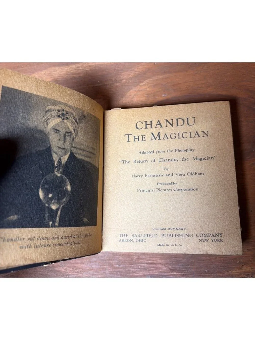 Chandu The Magician Vintage 1935 Photoplay Novel Saalfield Pub. Harry Earnshaw